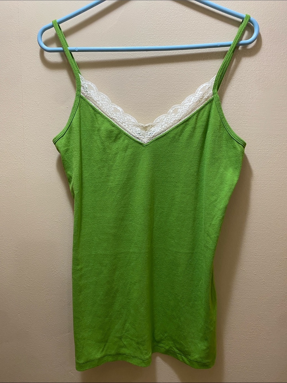 Old Navy Lime Green Lace-Trim Ribbed Camisole-XL Layering Tank